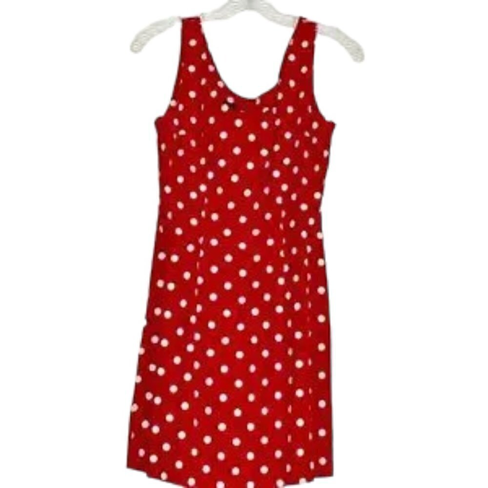 My Michelle Fitted Mini Red Tank White Polka Dot Dress Size 3/4